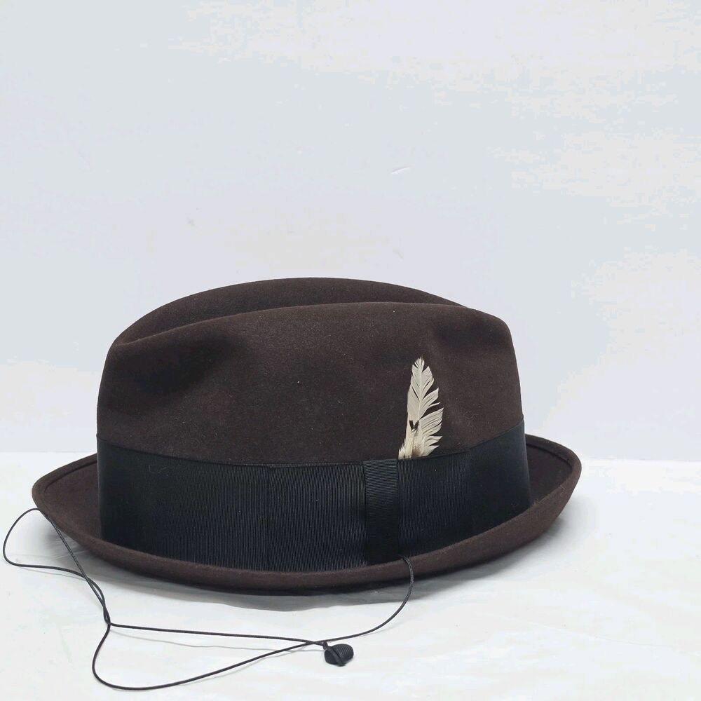 Vintage Champ 'Feel The Felt' Men Fedora Hat Brown Kashmir Fur Finish Size 7 1/4